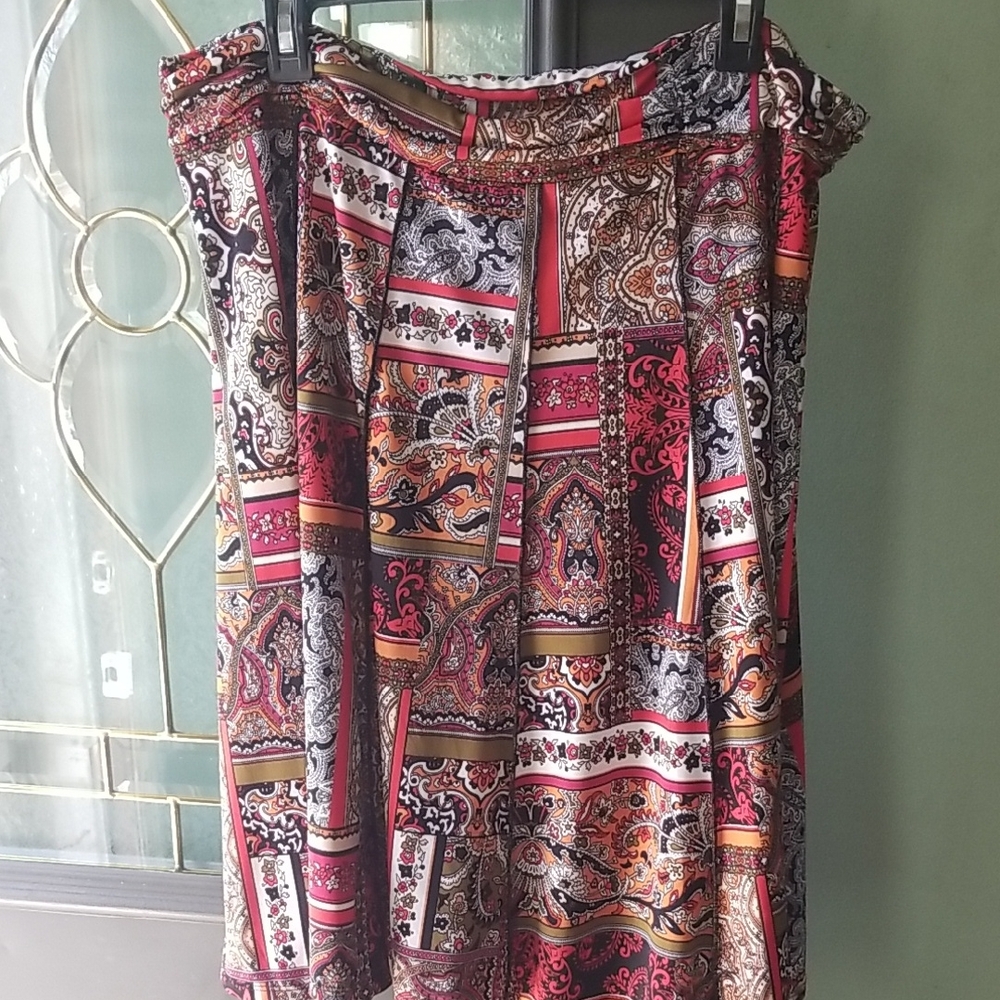 Colorful Paisley Print Skirt